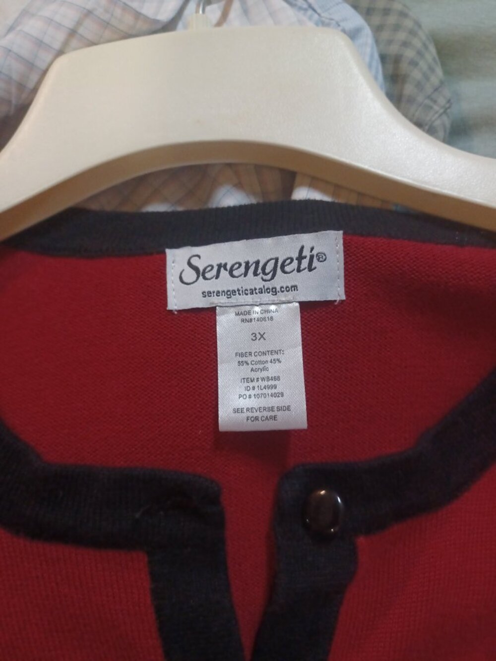 Serengeti Women's Cardigan Sweater 3X Red & Black - Picture 5 of 5